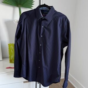 Robert Graham Navy Casual Button Down Shirt